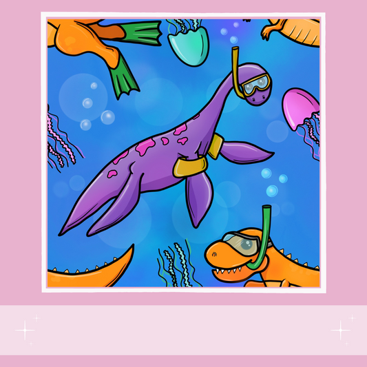 Scuba Dino (Swim Fabric) up to size 12-18 1 Slot